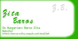 zita baros business card